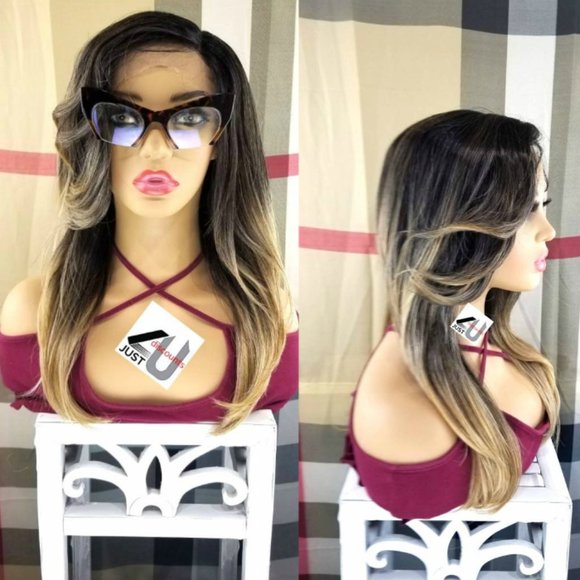 Wowfactor brown baylage ombre lace wig